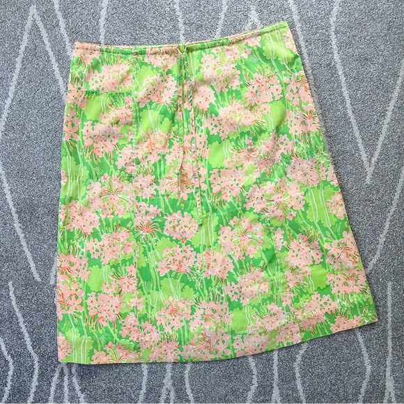 Lilly Pulitzer Dresses & Skirts - RARE Vintage 1970’s Lilly Pulitzer Peach and Green Floral Midi Skirt